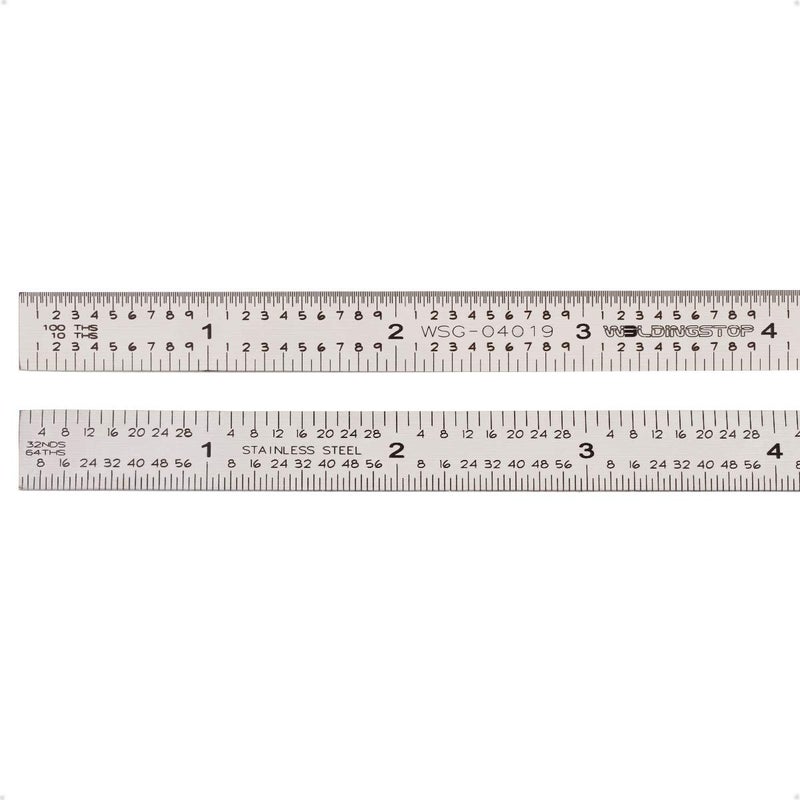 WeldingStop 6 in Machinist Ruler Scale 5R 10ths 1/100 1/32 1/64 Graduation Flexible Decimal Inch Steel Rule - Image 1